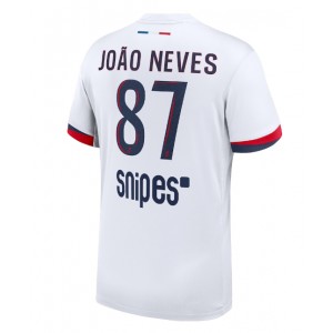 Paris Saint-Germain Joao Neves #87 Jalkapallovaatteet Vieraspaita 2025-26 Lyhythihainen